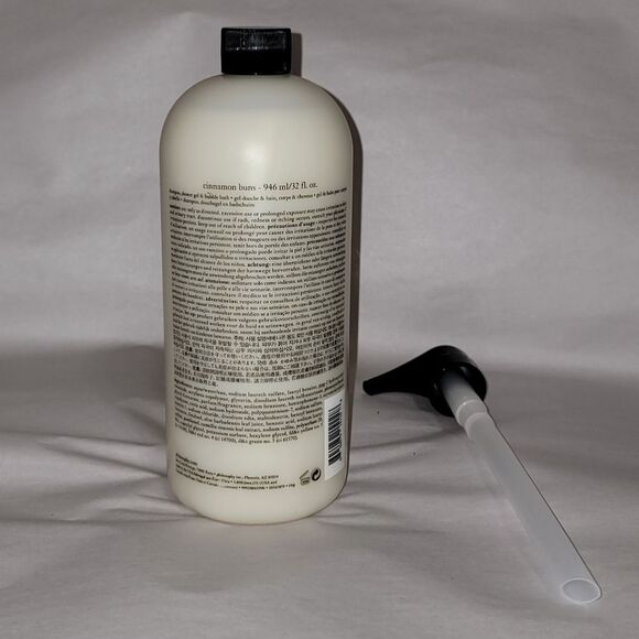 New Philosophy Cinnamon Buns 32oz Shower Gel, Bubble Bath, Shampoo 3 in 1 w Pump - Picture 5 of 8